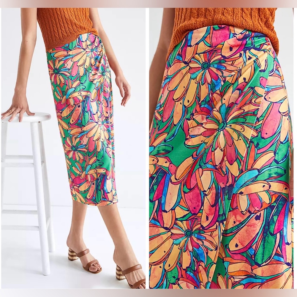 Farm Rio Tropical Getaway Midi Pencil Skirt, XS